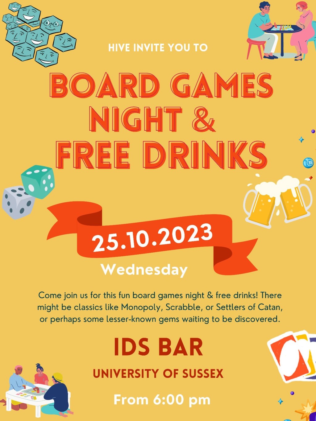 Board Games Night With Free Drinks!